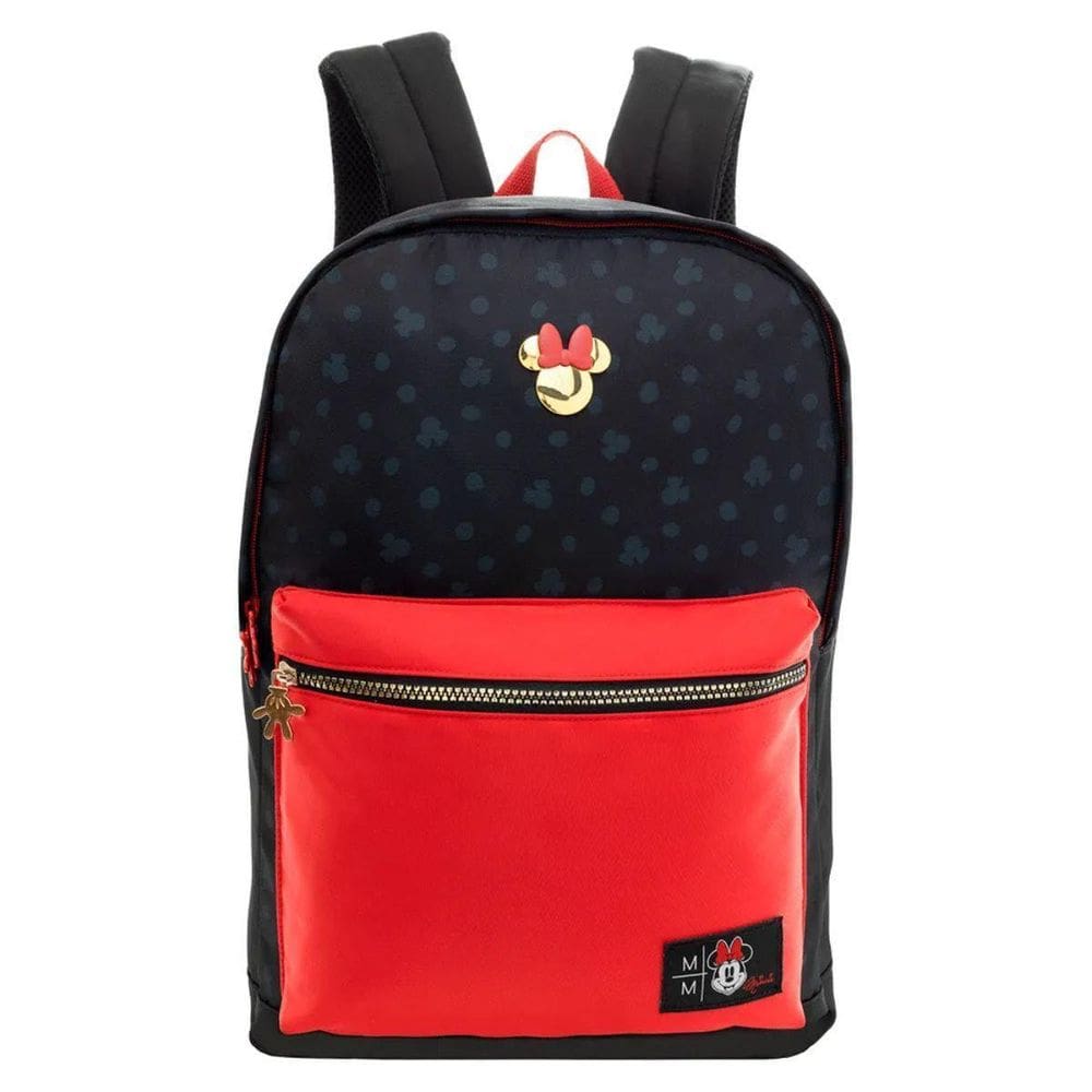 Mochila De Costa Minnie Mouse Coração Preta Juvenil Xeryus