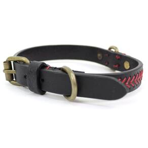 Coleira para cães Rawlings Baseball Stitch Leather Small Black