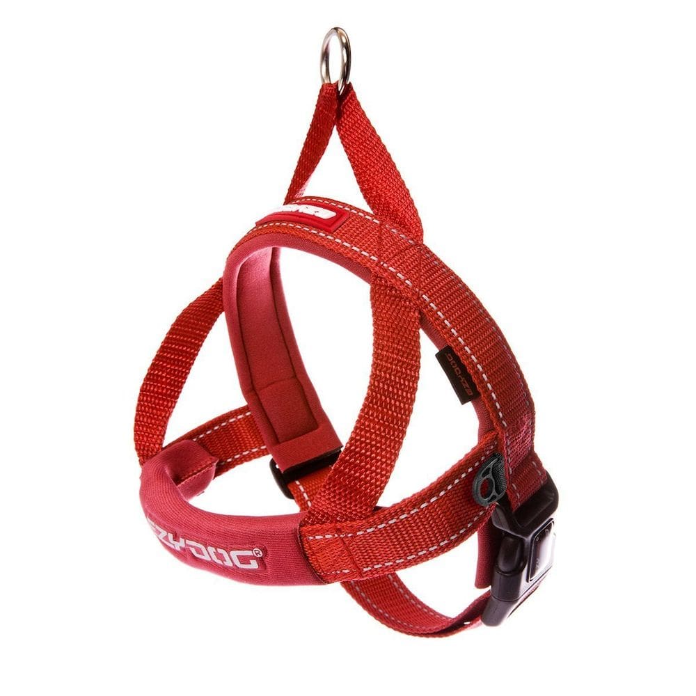 Colete de arnês para cães EzyDog Premium Quick Fit ajustável vermelho