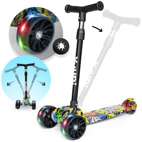 Patinete Infantil Dobrável Com Rodas Flash Preto Yuupi