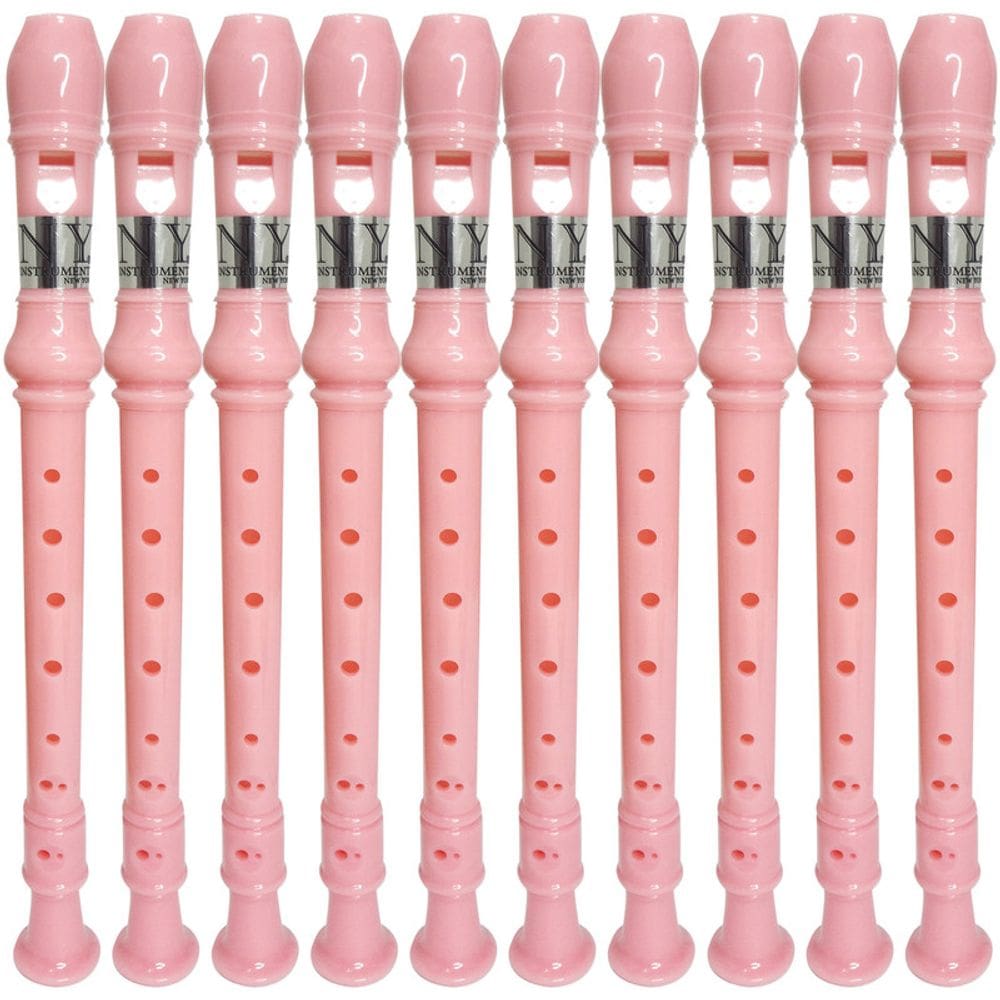 Kit 20 Flautas Doce Germânica Rosa Claro FL 20G New York