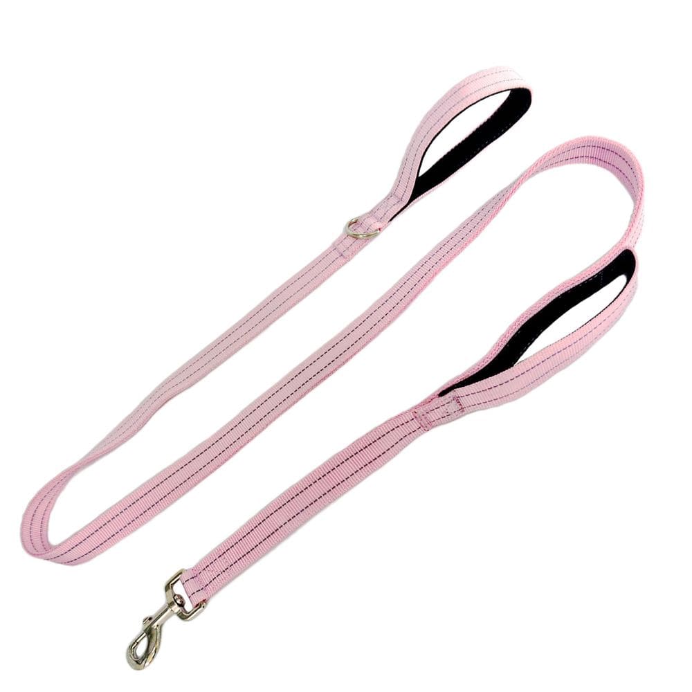 Capa de coleira Geny, alça acolchoada dupla para cães grandes, rosa
