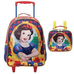 Kit Mochila Lancheira Xeryus Branca De Neve R2 Vermelho