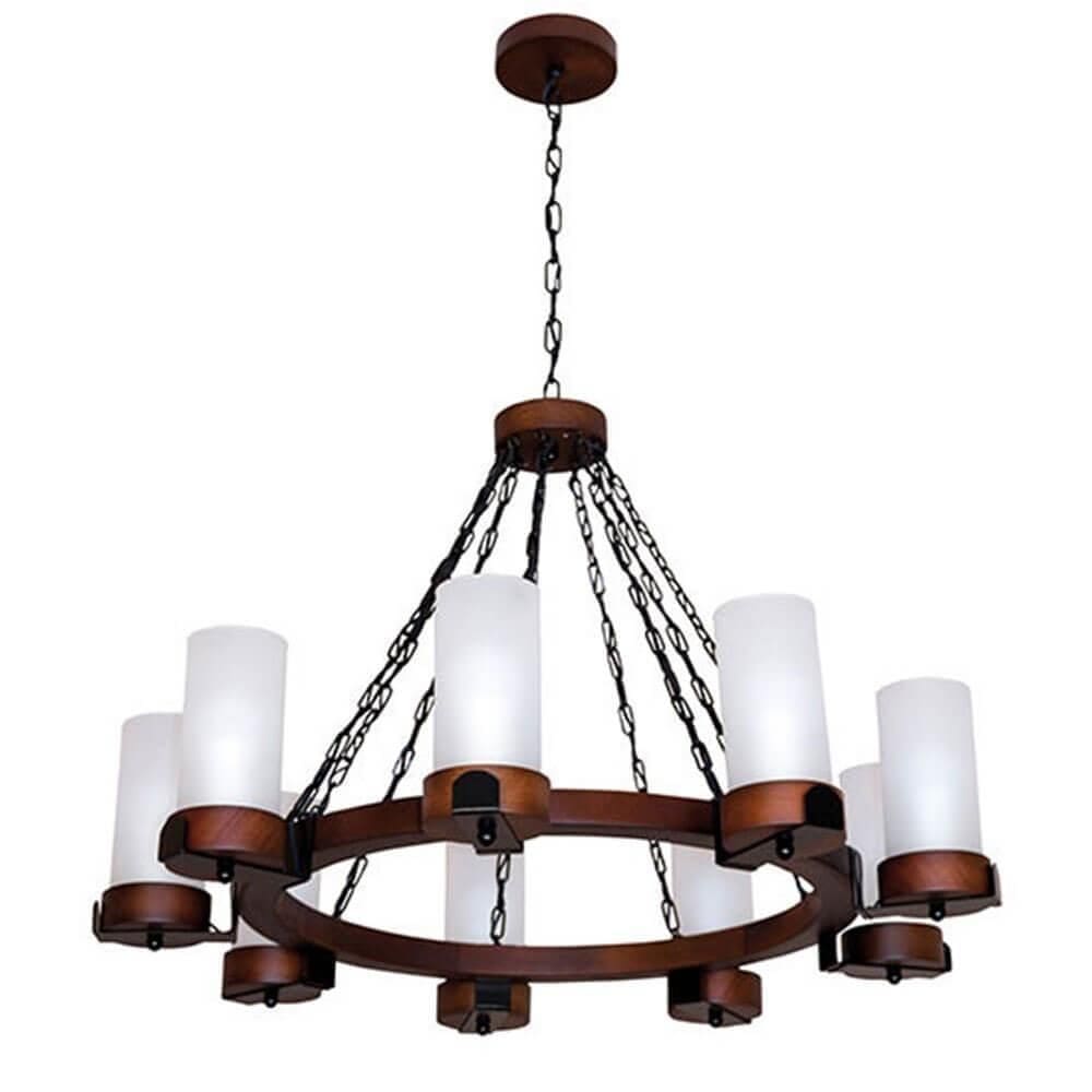 Lustre Muller Country Redondo 9 Lâmpadas Envelhecido 1109E