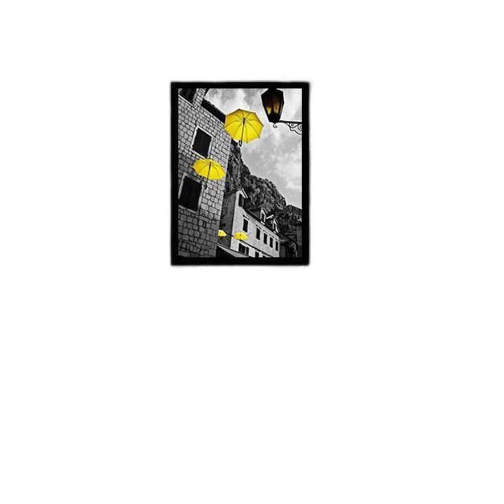 Quadro Decorativo Fotografia Sombrinhas Amarelas 34x23cm