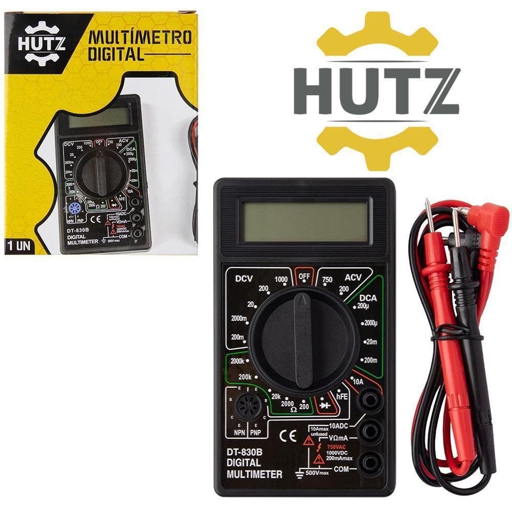 Multimetro Digital A Bateria 9V Hutz 12X7Cm