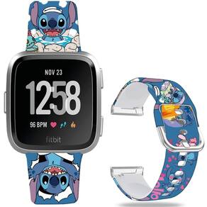 Pulseira de relógio Sjiangqiao Stitch Holiday Pink para Fitbit Versa