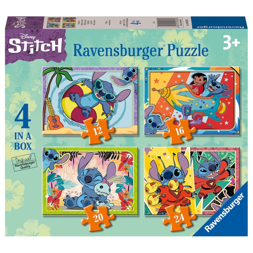 Quebra-cabeças Ravensburger Disney Stitch 4 em uma caixa 12-24 P