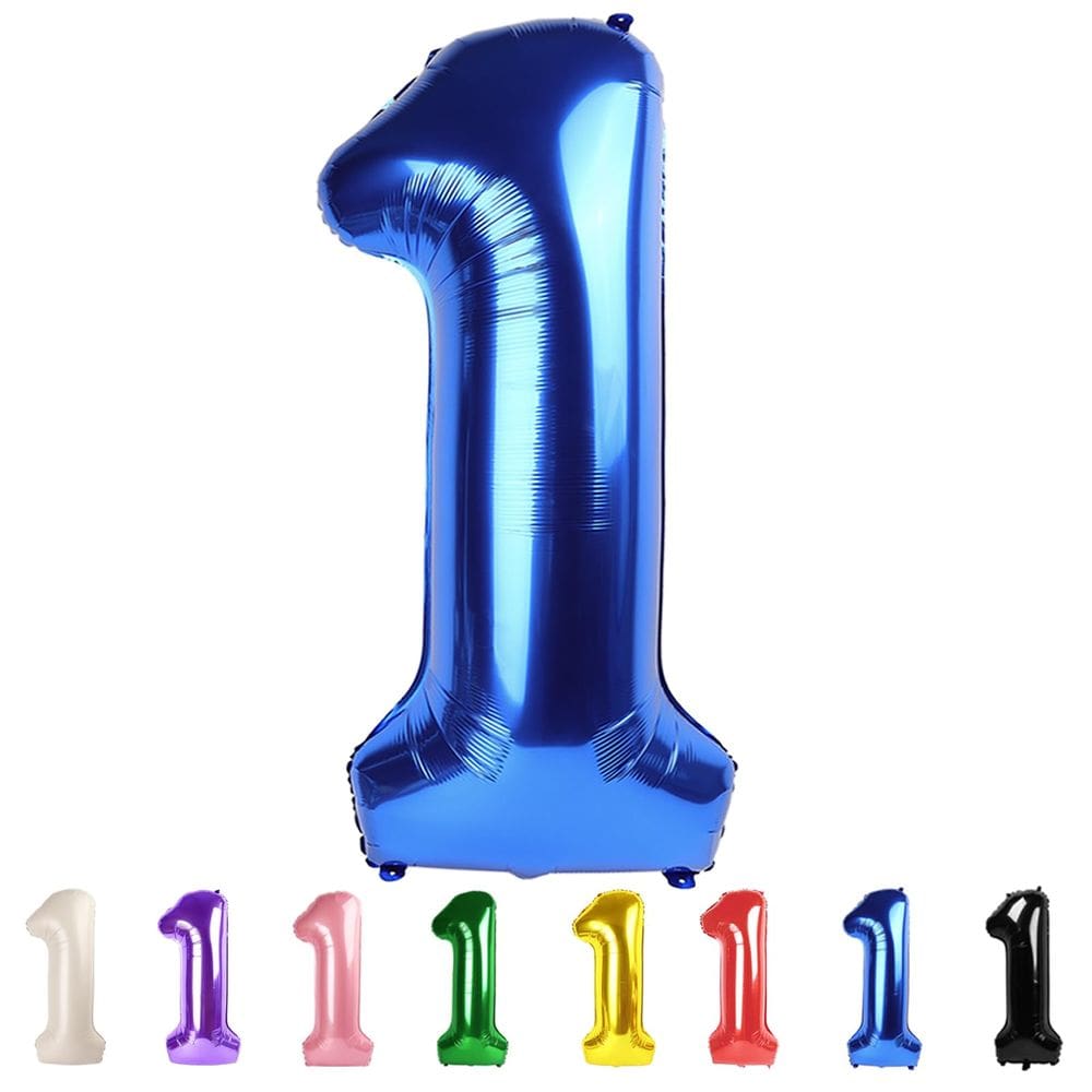 Number Balloons Mluchee 40cm azul escuro 1 aniversário de um bebê