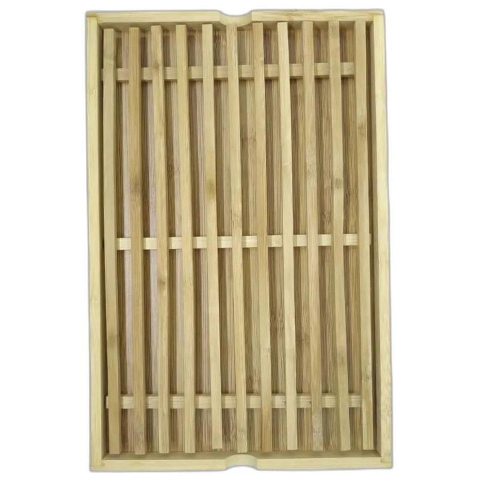 Migalheira de Bambu 33x22cm com Suporte Retirável