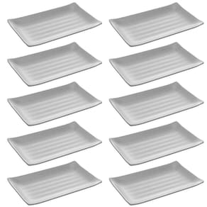 10 Travessas Melamina Prato Sushi Lyor Tóquio Granilite 17,5x11cm Retangular
