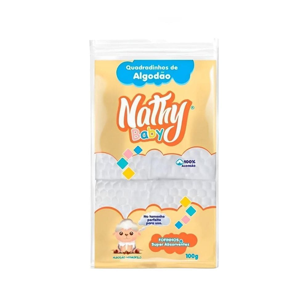 Algodão Quadradinho Super Absorventes 100G Nathy Baby