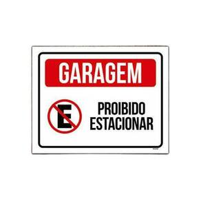 Kit 5 Placas De Sinalização - Garagem Proibido Estacionar