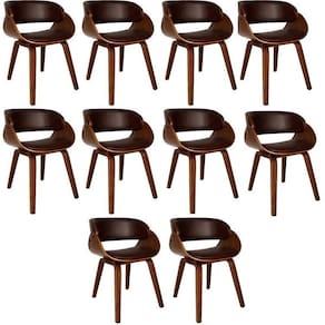 Conjunto com 10 Cadeiras de Jantar Daniela Marrom