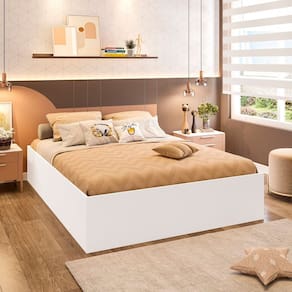 Cama Box Casal Adulto Lia 191cm X 141cm X 35cm Branco