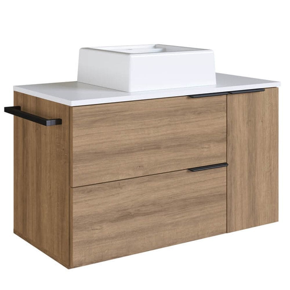 Gabinete Para Banheiro Com Cuba 01 GAV 80cm Mell Branco PRODDY