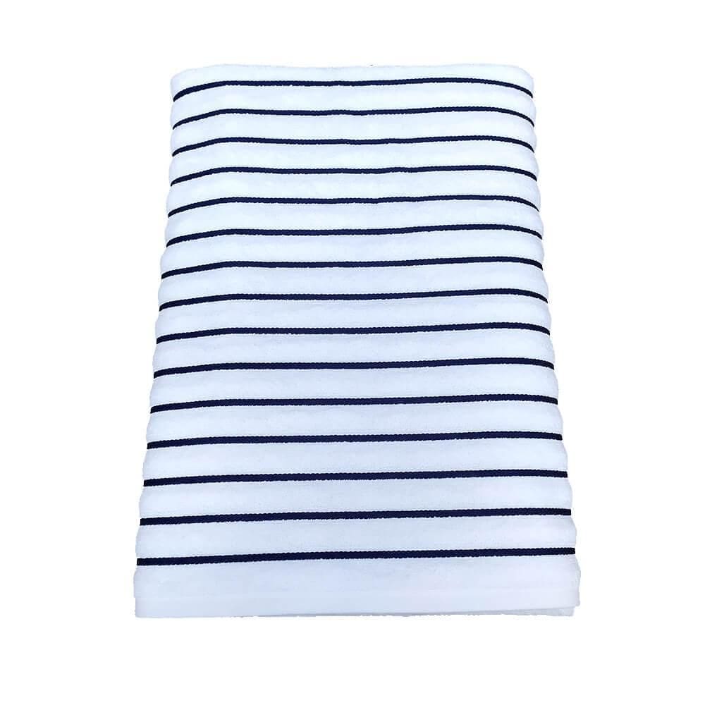Toalha De Banho Gigante Cancun - Teka Branco / Marinho