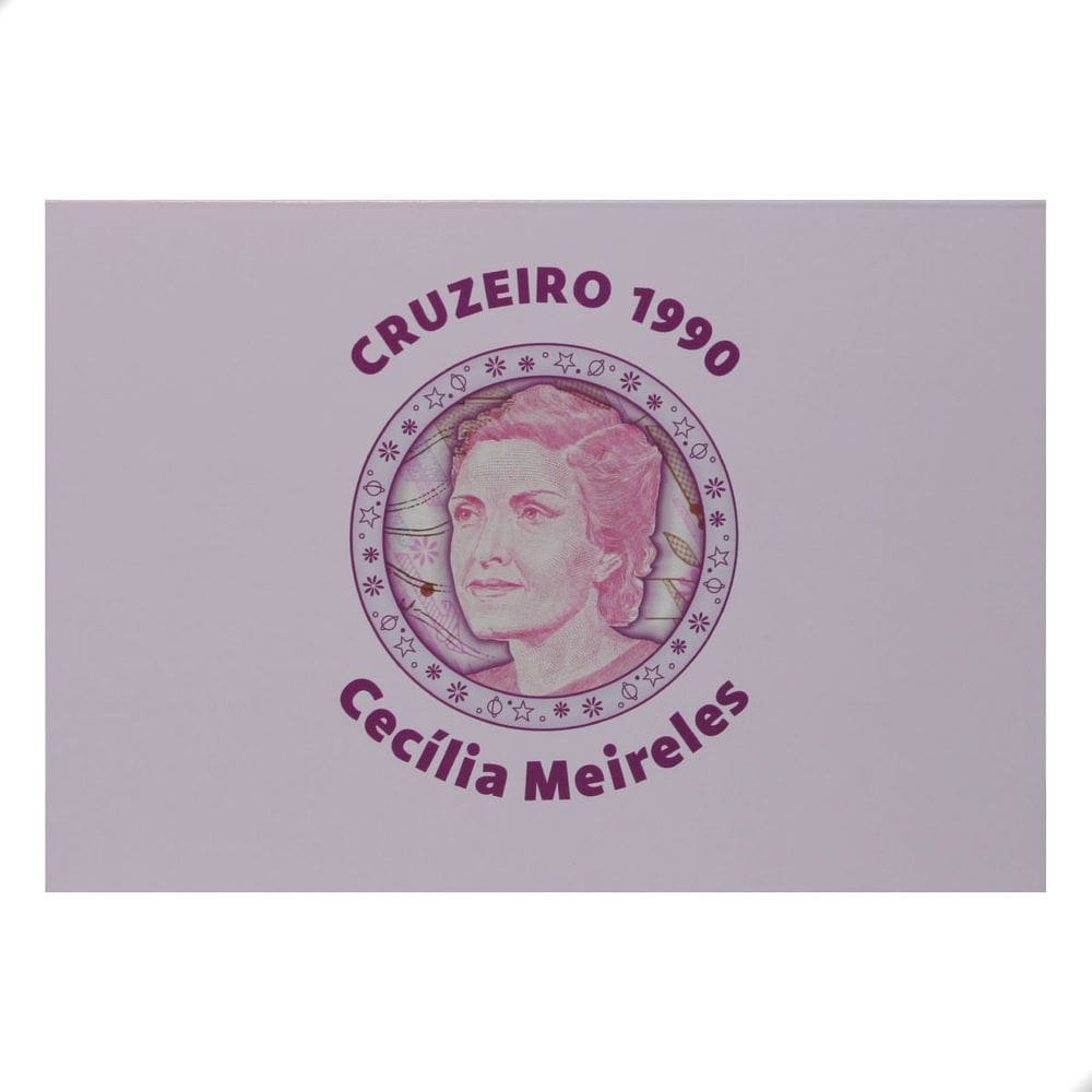 Folder Encarte para Cédula de 100 Cruzeiros 1990 Cecília Meireles