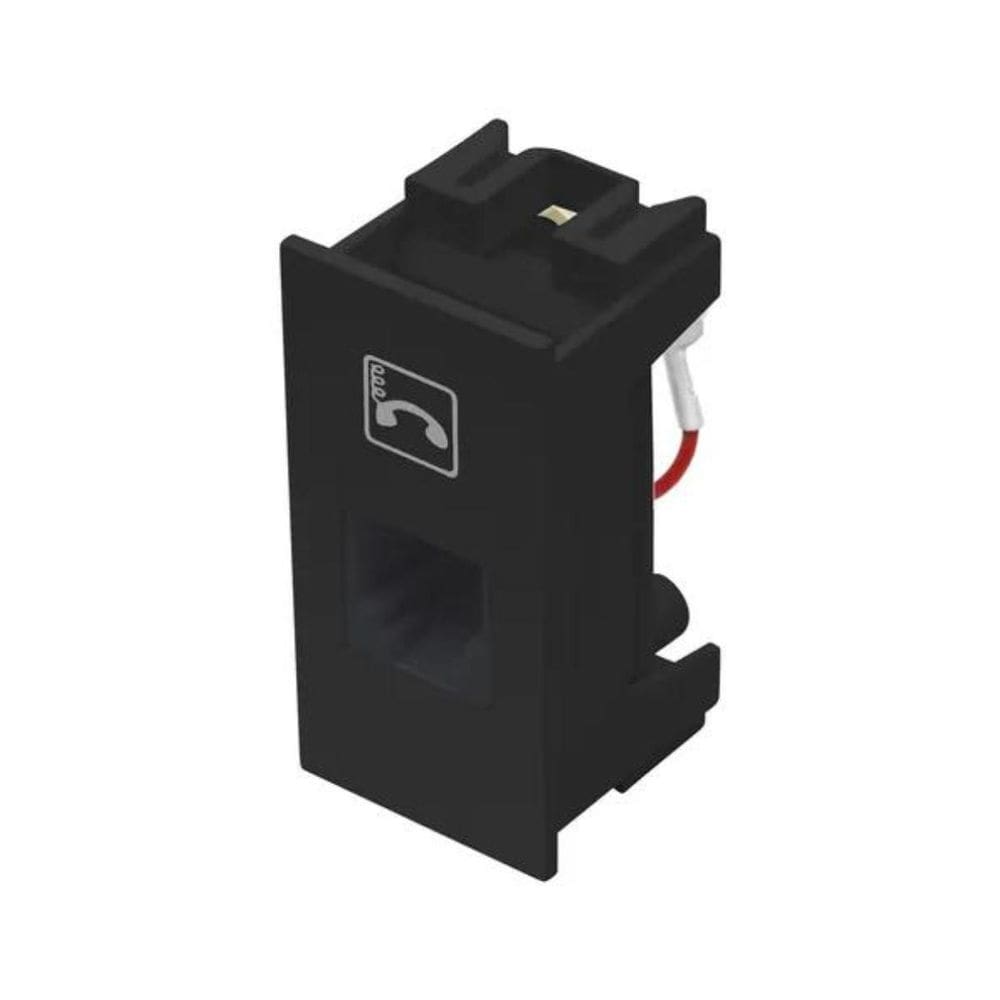 Módulo Tomada Preto Para Telefone Rj11 4V - Fame