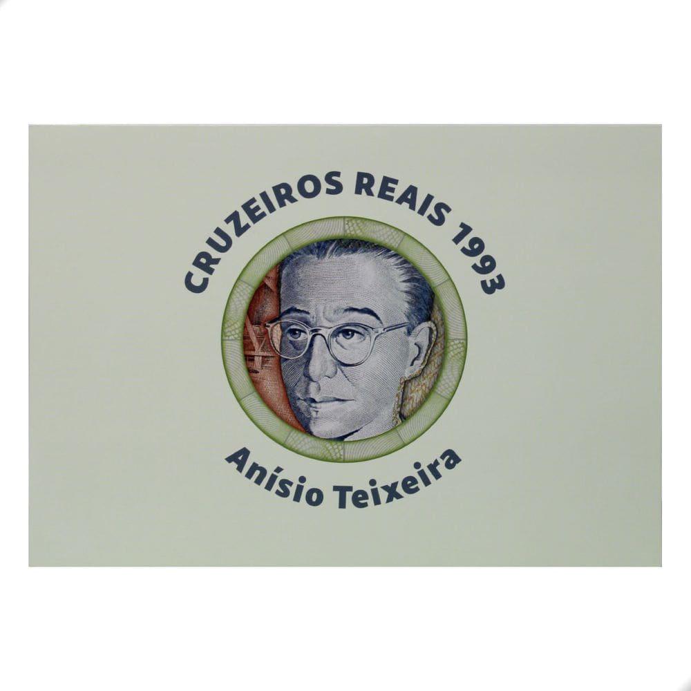 Folder Encarte para Cédula de 1000 Mil Cruzeiros Reais 1993 Anísio Teixeira