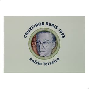 Folder Encarte para Cédula de 1000 Mil Cruzeiros Reais 1993 Anísio Teixeira