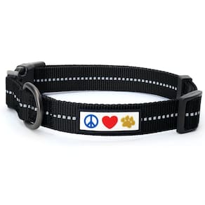 Coleira para cães Pawtitas Reciclada Costurada Refletiva Black Sea M