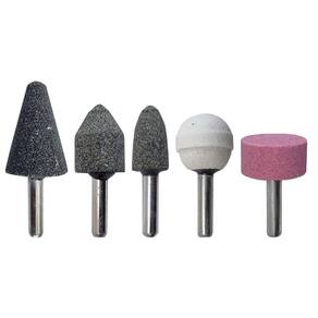 Kit 5 Ponta Montada Rebolo Abrasivo Haste 6Mm Multiuso Bravo