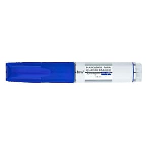 Pincel Marcador Quadro Branco Recarregável Com Refil Brw Azul