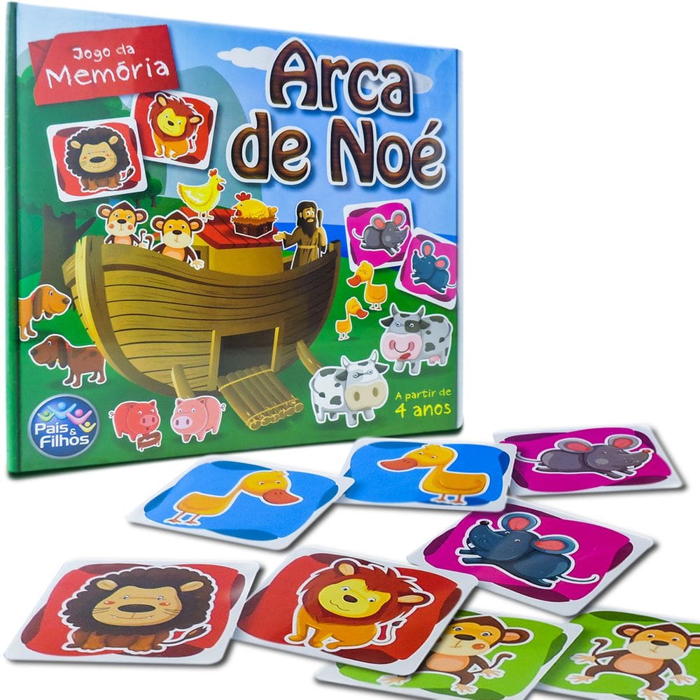 Jogo da Memória Arca de Noé - 40 Peças - 4+ Anos