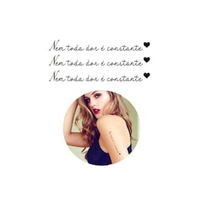 Tatuagem Temporária 14Cm Frase Modelo 3 Frases
