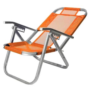 Cadeira de Praia 5 Posições Alumínio Ipanema Botafogo CAD0396 Laranja