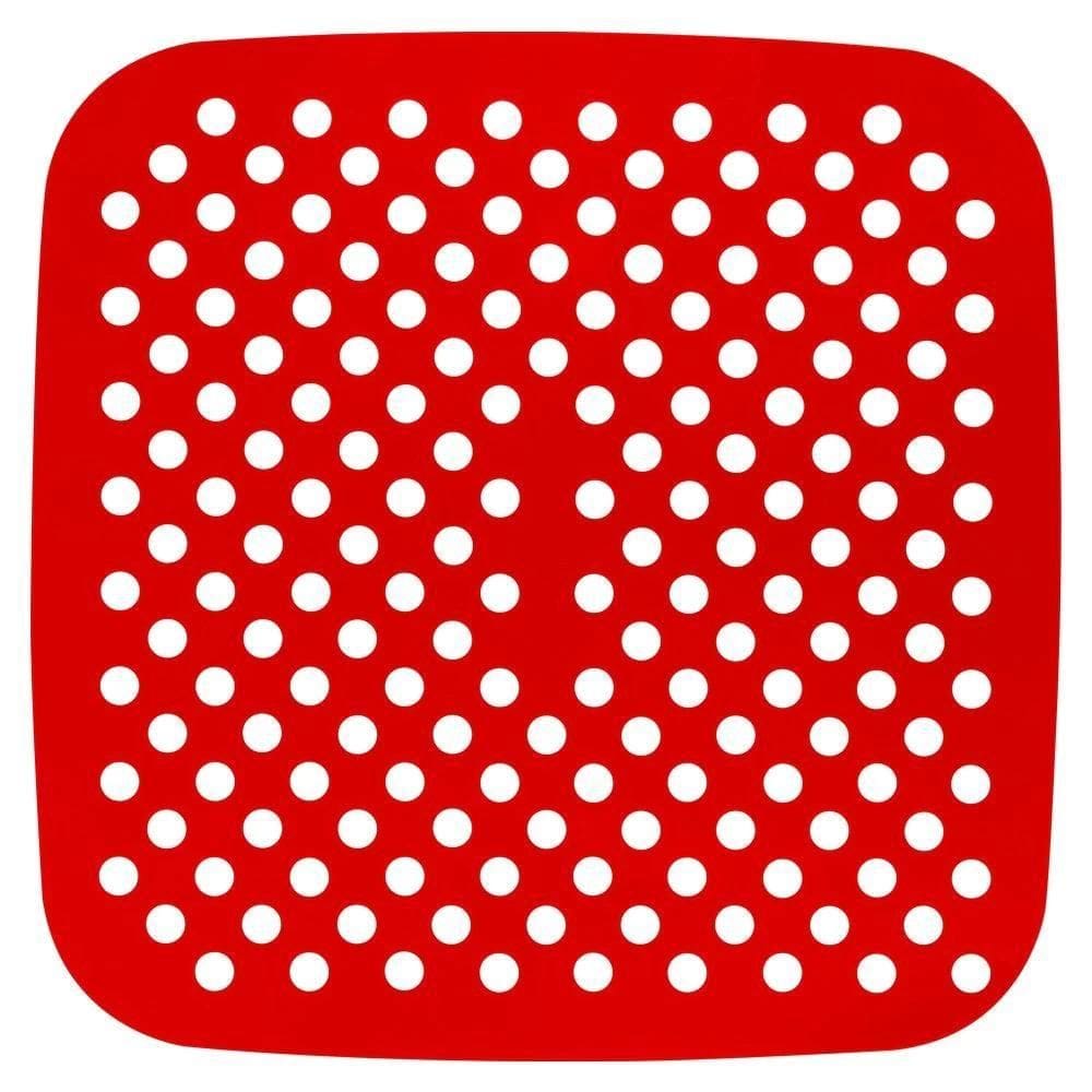 Tapete Protetor Silicone Quadrada Vermelho Air Fryer