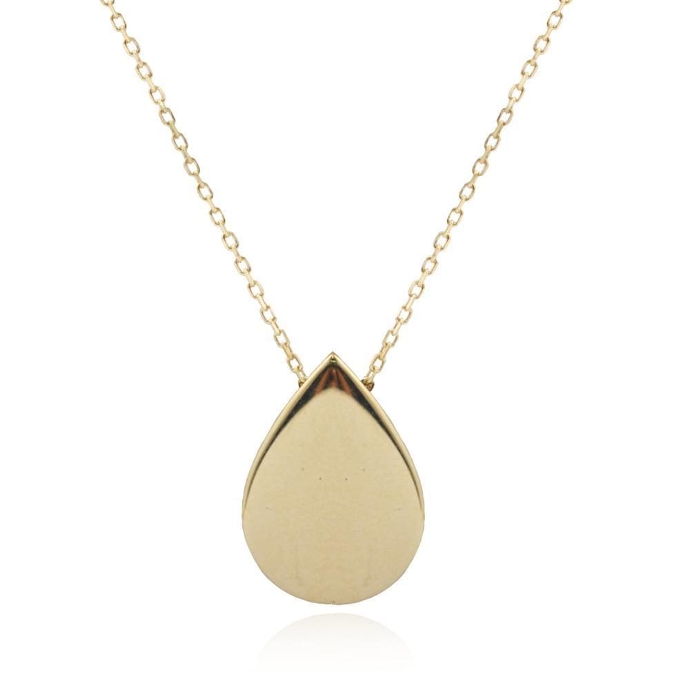 Colar Gota Polida 45 Cm Em Ouro 18K