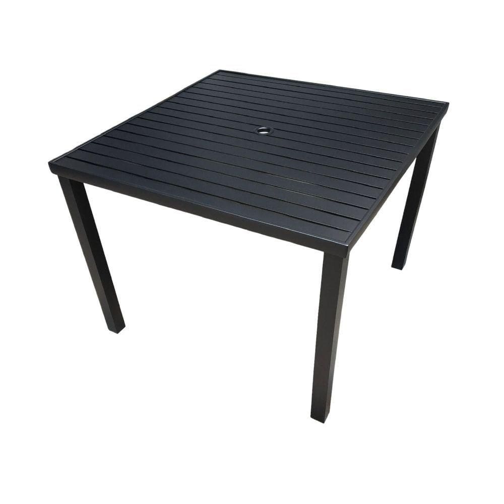 Mesa Tampo Ripado Quadrada 1.00x1.00m Alumínio Preto
