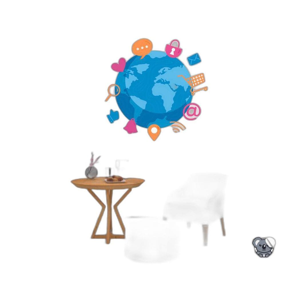 Adesivo De Parede Internet Globo Web