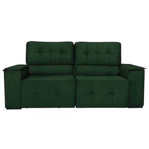 Sofá Cama Retrátil Sala Vicenza 175cm Suede Verde