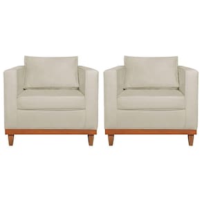 Kit 2 Poltronas Decorativa Europa Bouclé Adj Decor Bege