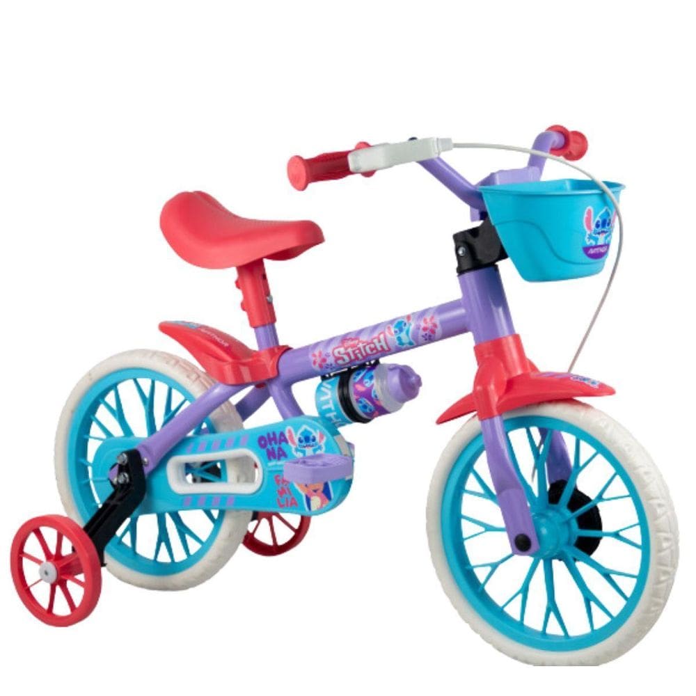 Bicicleta Feminina Aro 12 Nathor Stitch Cestinha Rodinha