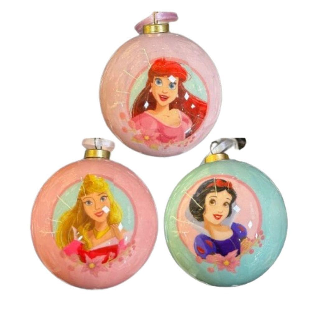 Bola Natalina 8Cm Disney C/4 Princesas 1058626 Cromus