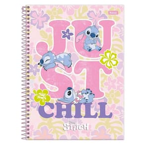 Caderno Univ 10 Matérias 160Fls Stitch Just Chill Foroni
