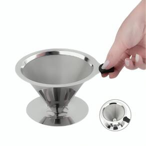 Filtro Coador Peneira Café Aço Inox 103 S/ Uso Papel Lavável