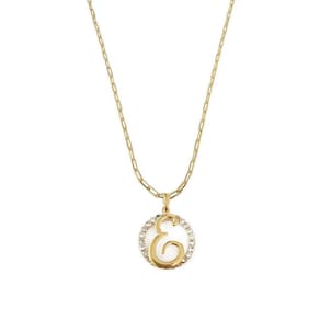 Colar Corrente 50 Cm Feminina Pingente Letra E Banhado Ouro
