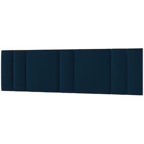 Cabeceira Estofada Cama Casal King Size Led Moderna 200 Cm veludo Azul Marinho