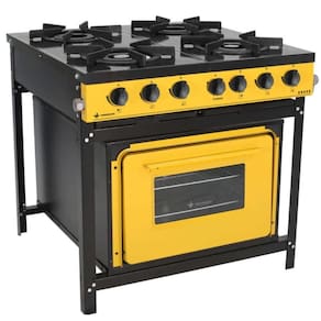 Fogão A Gás Venâncio Bravo 4 Bocas Com Forno Amarelo Br4bfam