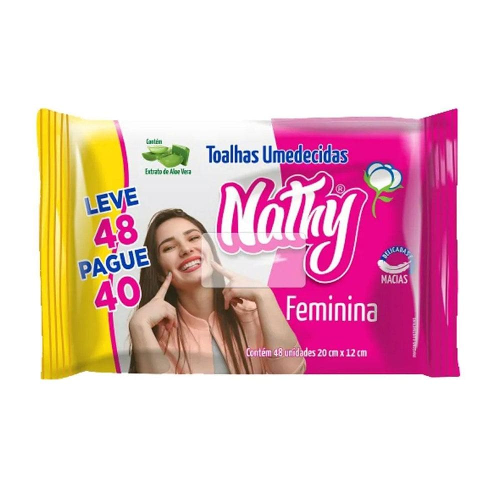 Lenços Umedecidos Feminina 48 Unidades Nathy