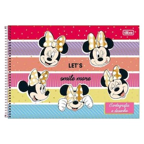 Caderno Desenho Cartográfia 80Fls Minnie Listras Tilibra