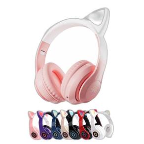 Fone De Ouvido Gatinho Infantil Bluetooth Led Com Orelha