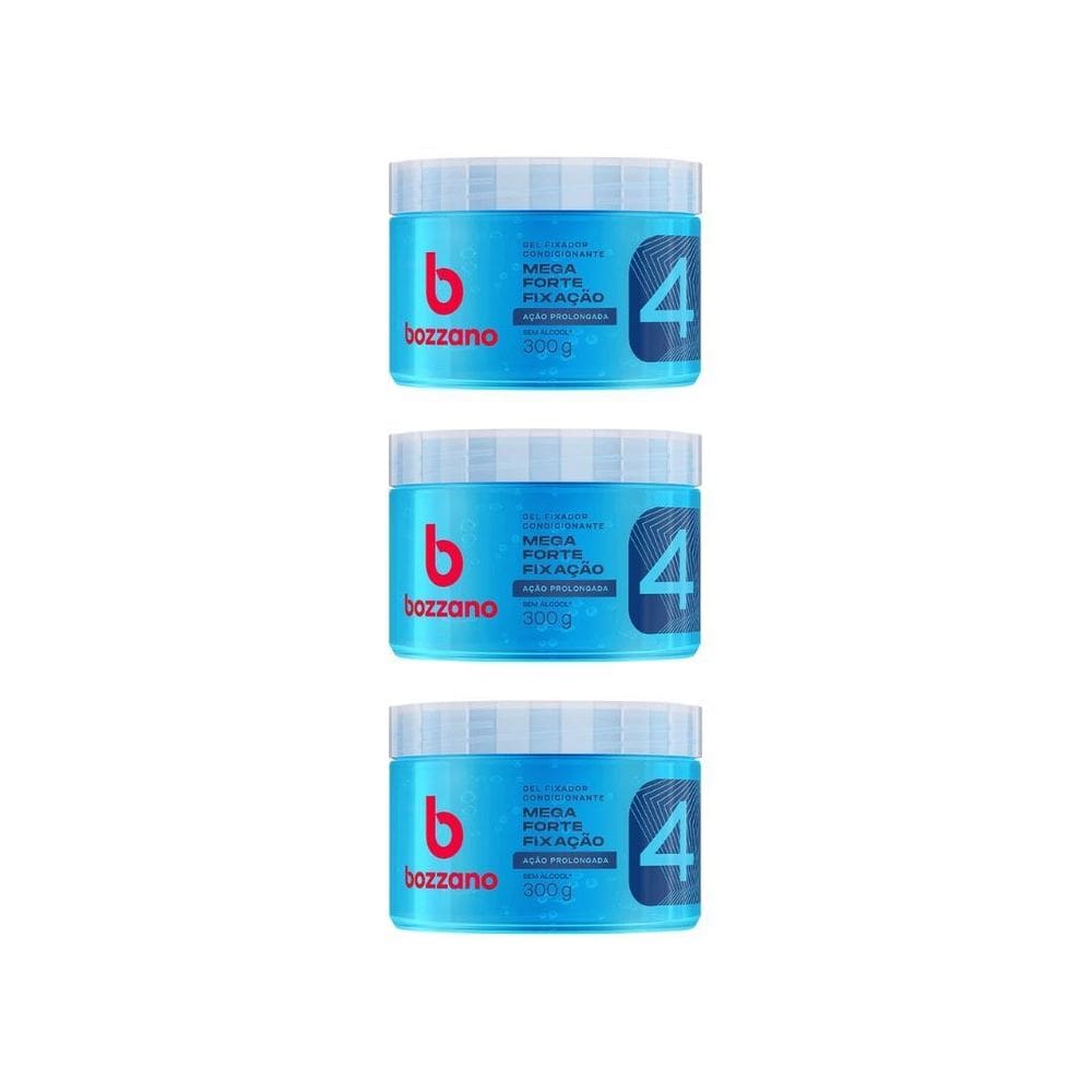 Gel Fixador Bozzano 300G Azul - Kit Com 3Un