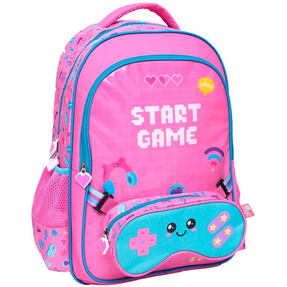 Kit Mochila Costas 17 Gamer Girl E Estojo Infantil Escolar