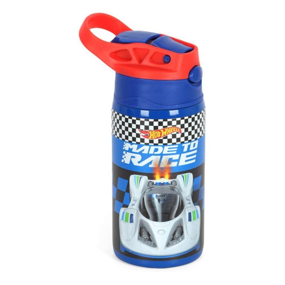 Garrafa Infantil  Hot Wheels Aço Inox 500Ml - Azul